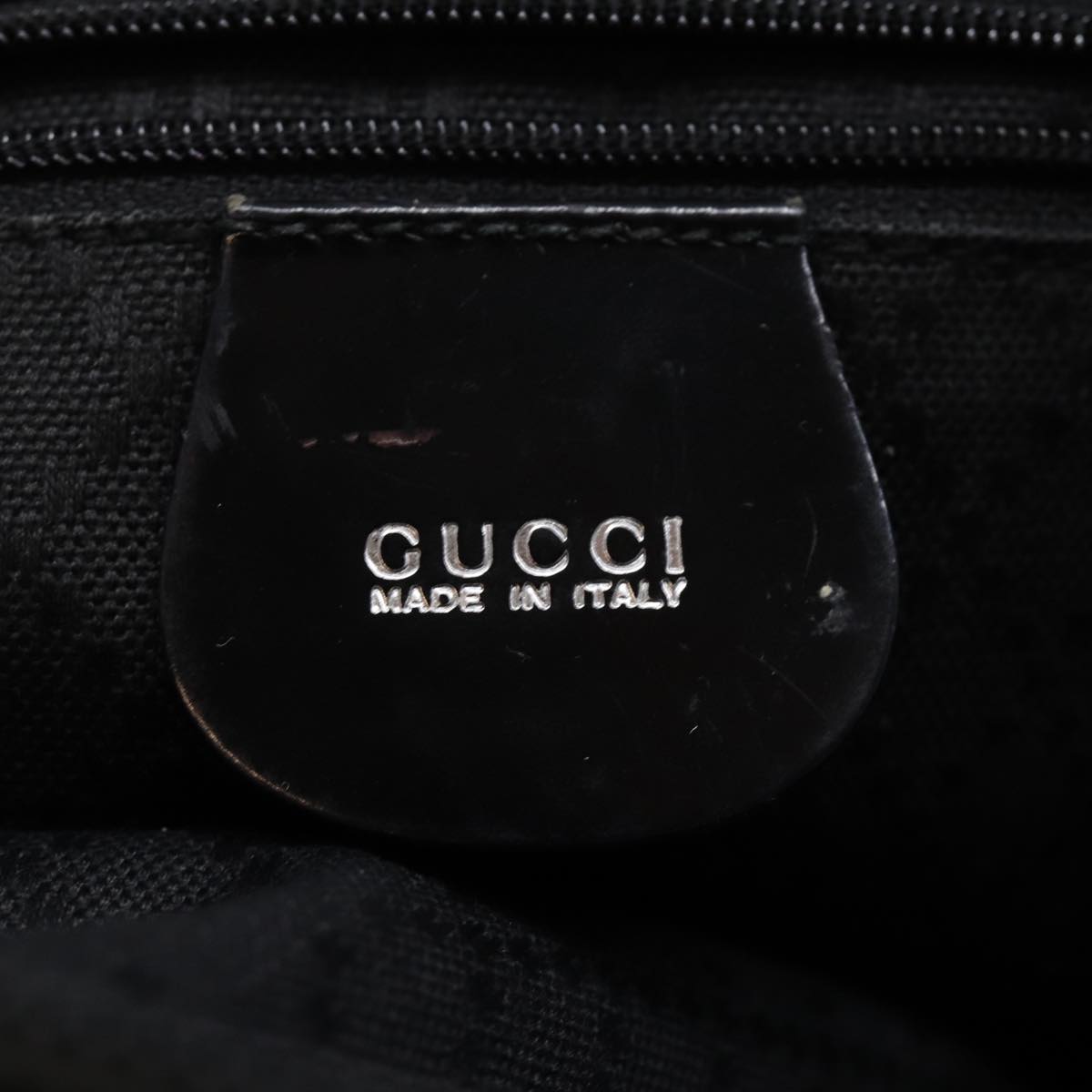 GUCCI Bamboo Shoulder Bag Nylon Black Auth ep4342