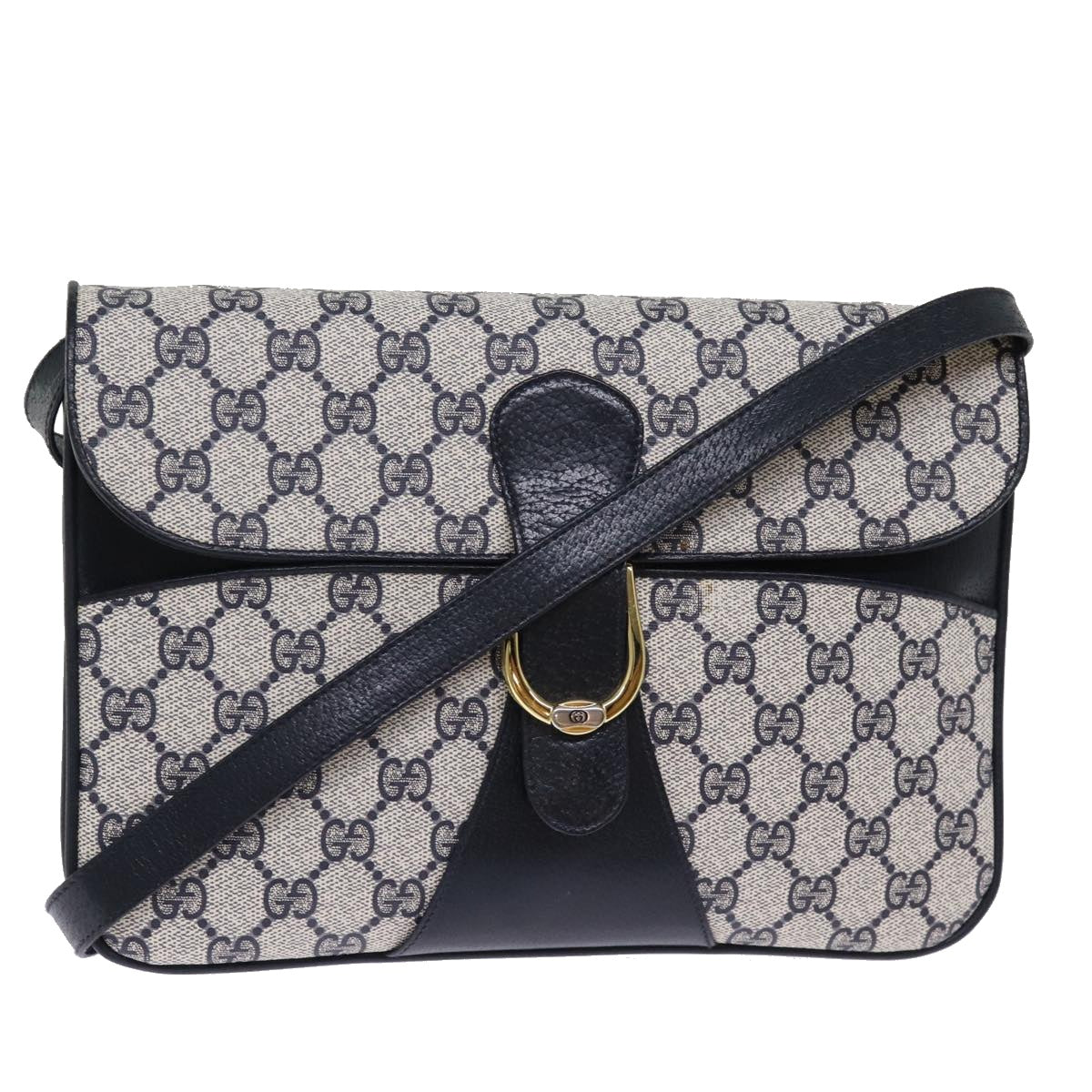 GUCCI GG Supreme Shoulder Bag PVC Navy Auth ep4363