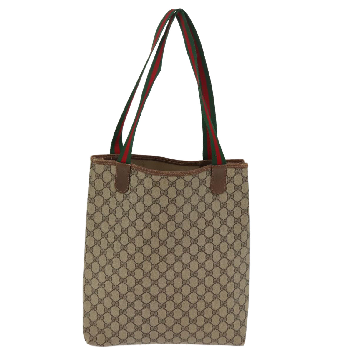 GUCCI GG Supreme Web Sherry Line Tote Bag Beige Red Green 89 02 003 Auth ep4366