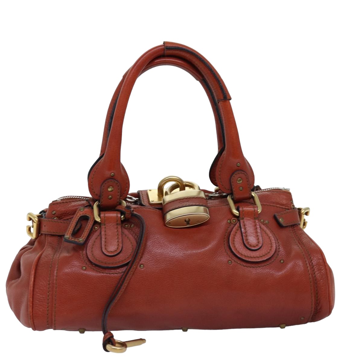 Chloe Paddington Hand Bag Leather Red Auth ep4367