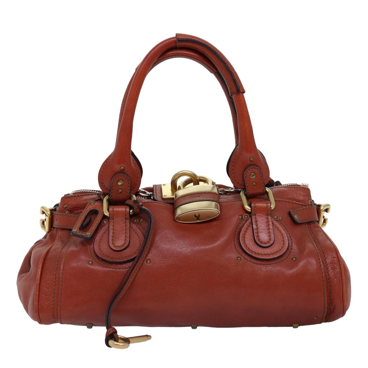 Chloe Paddington Hand Bag Leather Red Auth ep4367