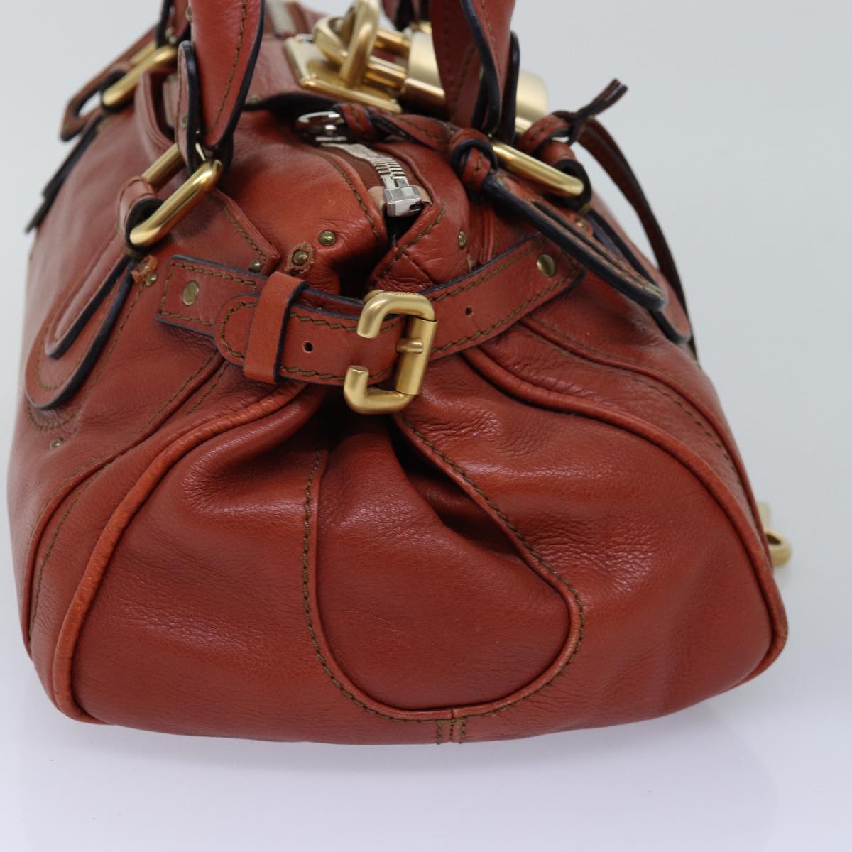 Chloe Paddington Hand Bag Leather Red Auth ep4367