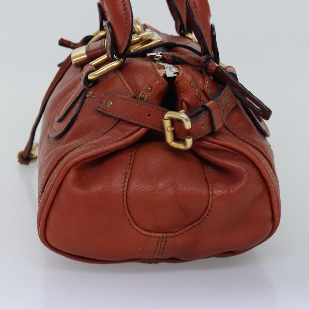 Chloe Paddington Hand Bag Leather Red Auth ep4367