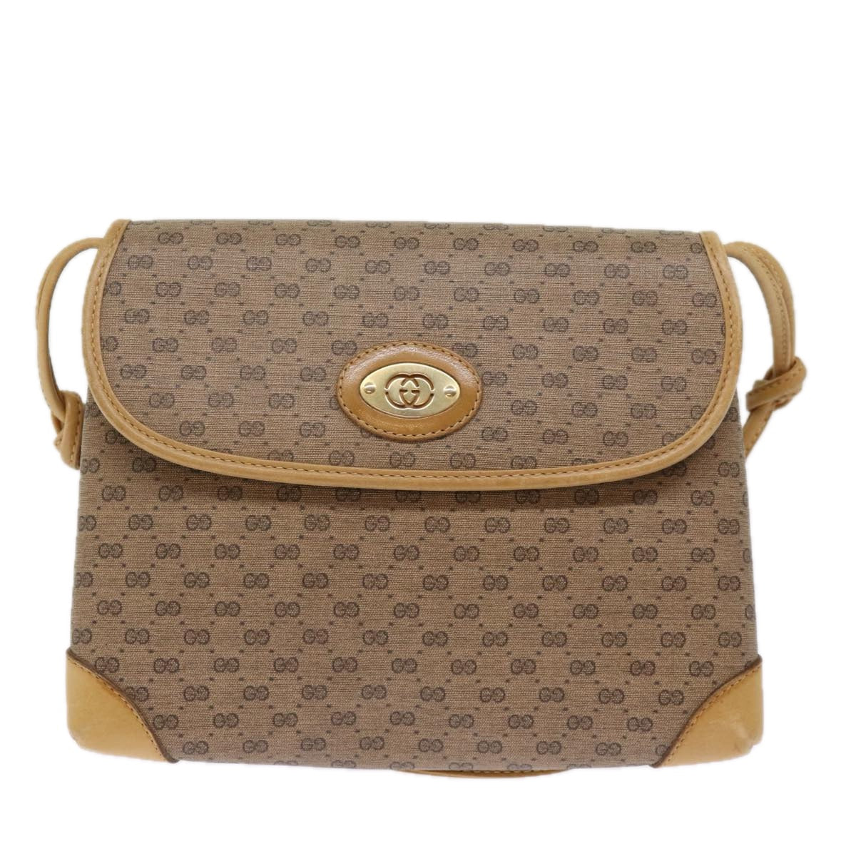 GUCCI Micro GG Supreme Shoulder Bag PVC Beige 49 007 5548 Auth ep4382