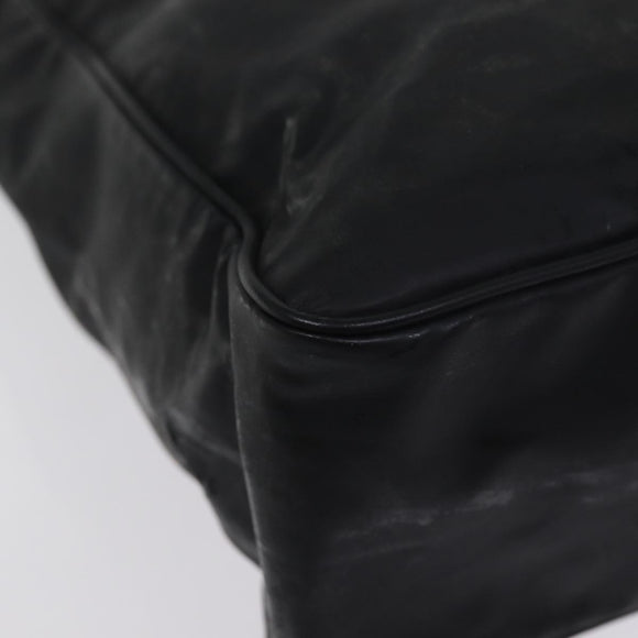 CHANEL Chain Shoulder Bag Coated Canvas Black CC Auth ep4383