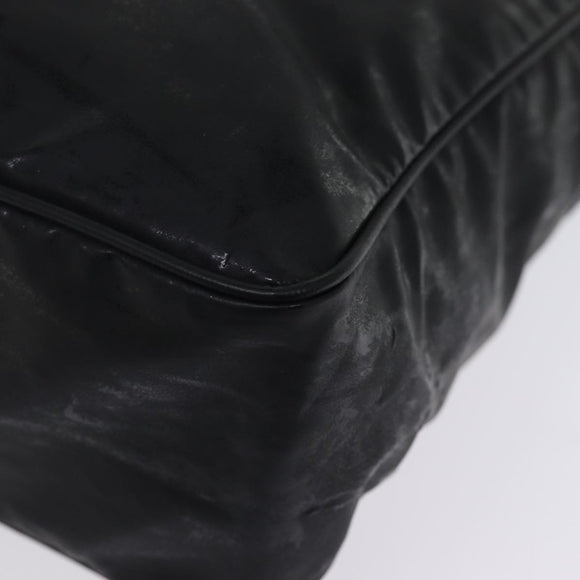 CHANEL Chain Shoulder Bag Coated Canvas Black CC Auth ep4383