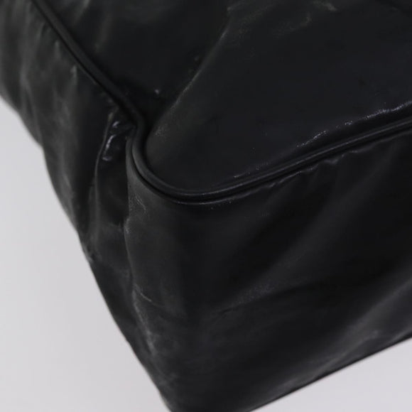 CHANEL Chain Shoulder Bag Coated Canvas Black CC Auth ep4383