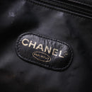CHANEL Chain Shoulder Bag Coated Canvas Black CC Auth ep4383-17