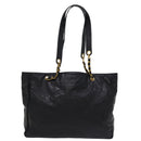 CHANEL Chain Shoulder Bag Coated Canvas Black CC Auth ep4383-13