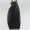 CHANEL Chain Shoulder Bag Coated Canvas Black CC Auth ep4383-3