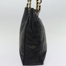 CHANEL Chain Shoulder Bag Coated Canvas Black CC Auth ep4383-4