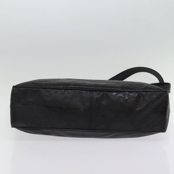 CHANEL Chain Shoulder Bag Coated Canvas Black CC Auth ep4383