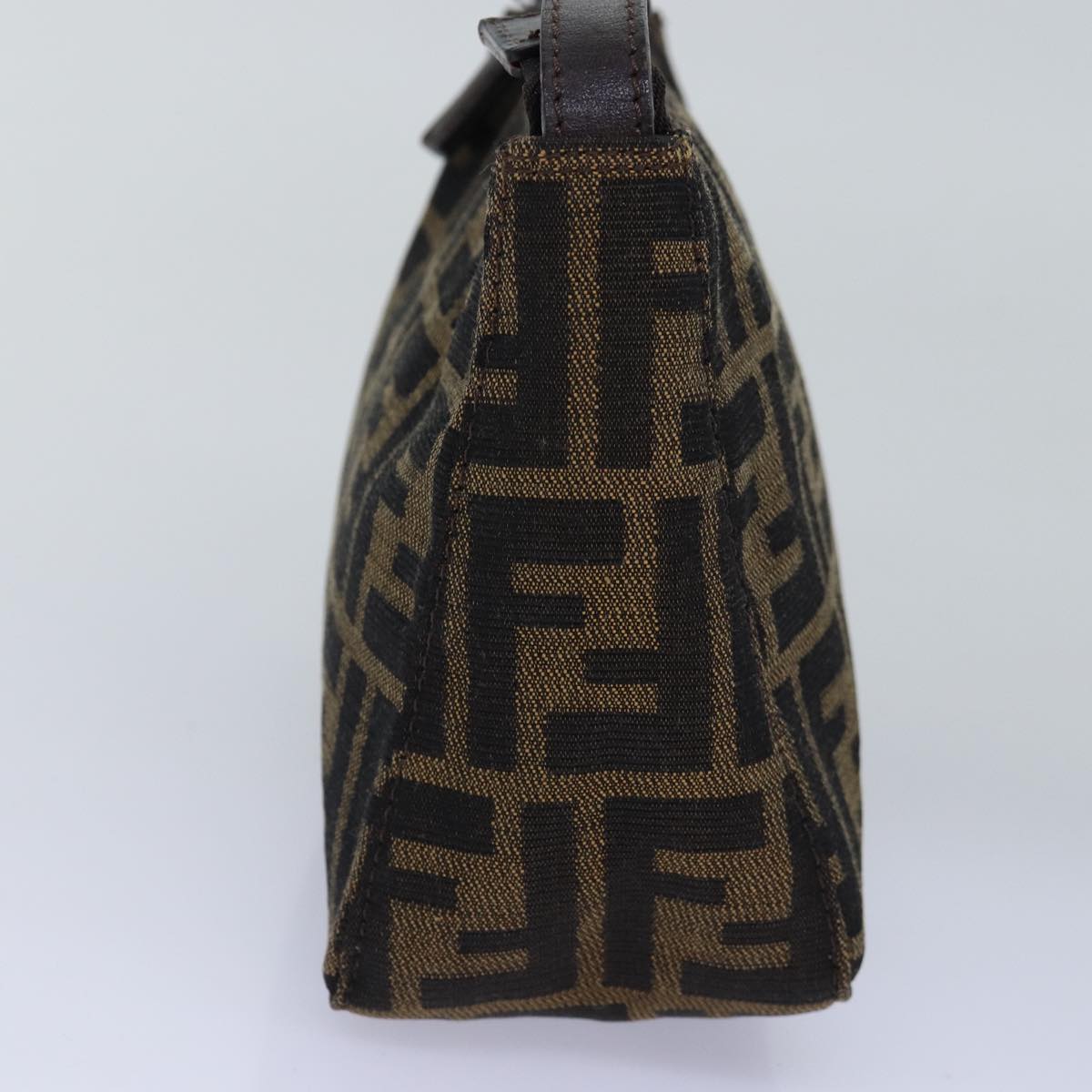 FENDI Zucca Canvas Pouch Brown Black Auth ep4386