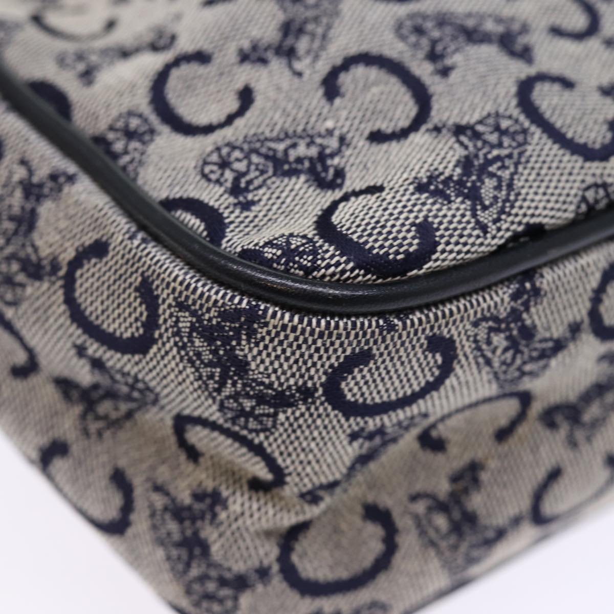 CELINE C Macadam Canvas Shoulder Bag Navy Auth ep4394