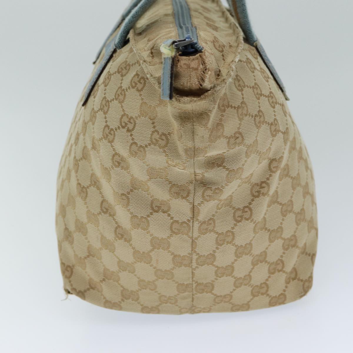 GUCCI GG Canvas Sherry Line Tote Bag Beige Light Blue Brown 131230 Auth ep4402