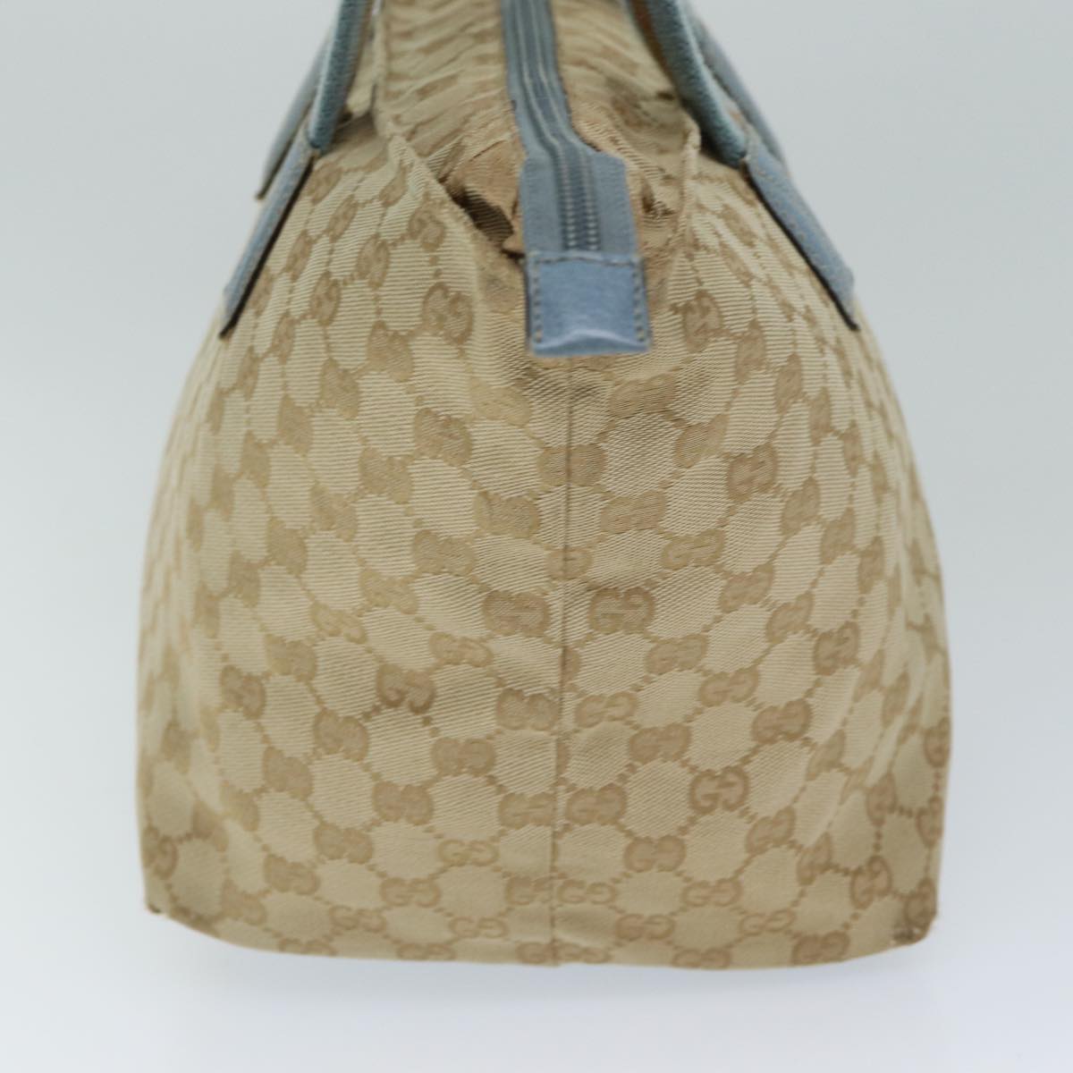 GUCCI GG Canvas Sherry Line Tote Bag Beige Light Blue Brown 131230 Auth ep4402