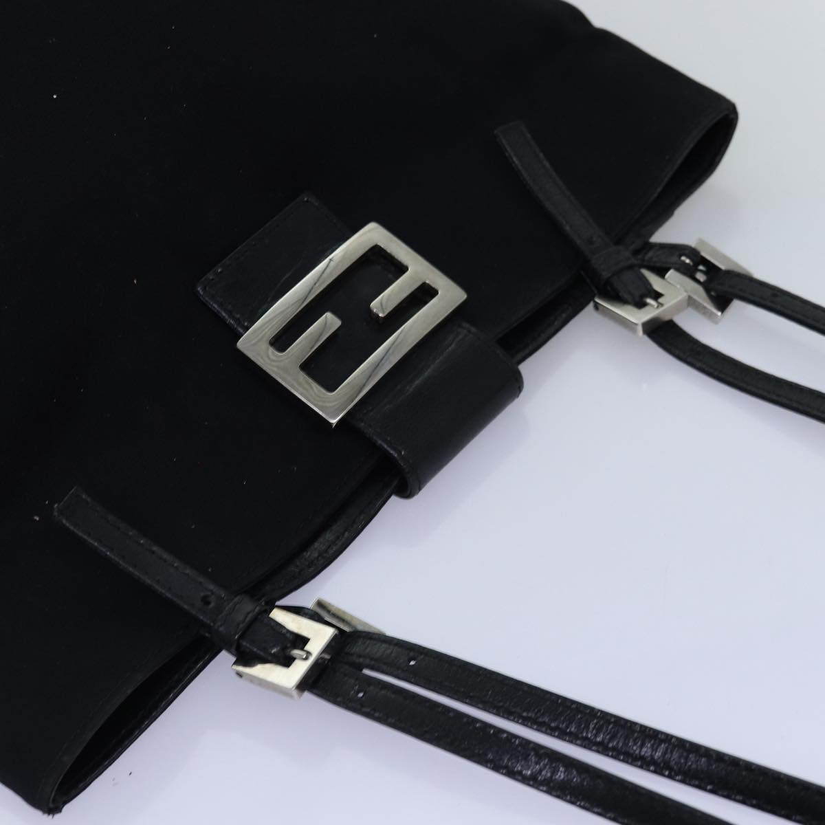 FENDI Tote Bag Nylon Black Auth ep4415