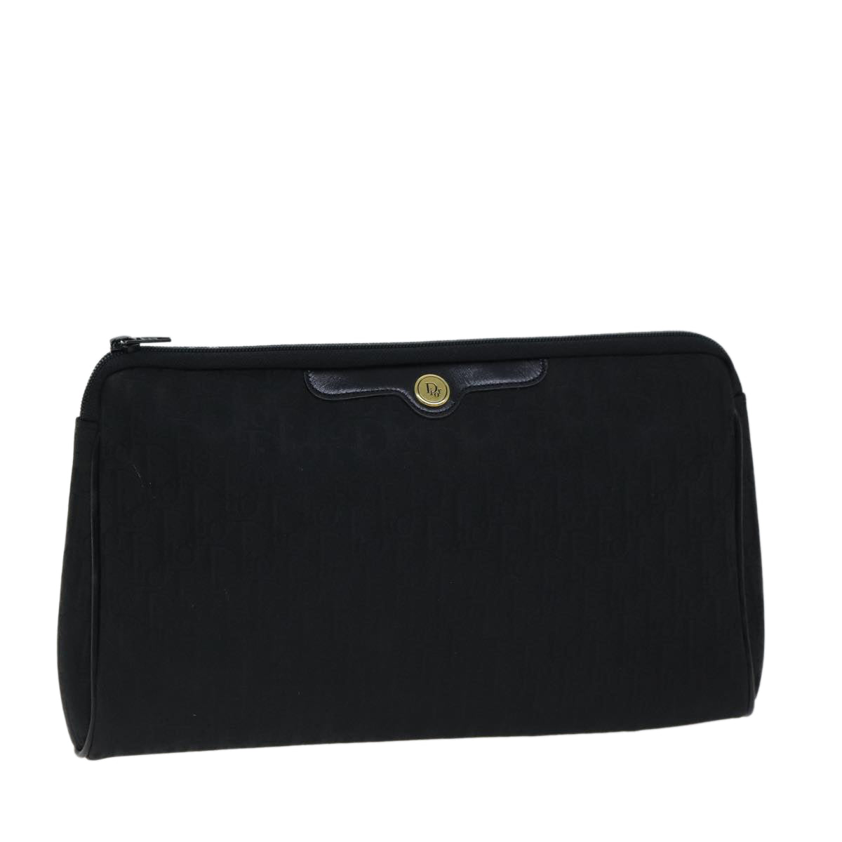 Christian Dior Trotter Canvas Clutch Bag Black Auth ep4442