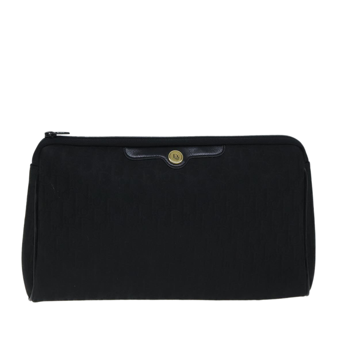 Christian Dior Trotter Canvas Clutch Bag Black Auth ep4442 - 0