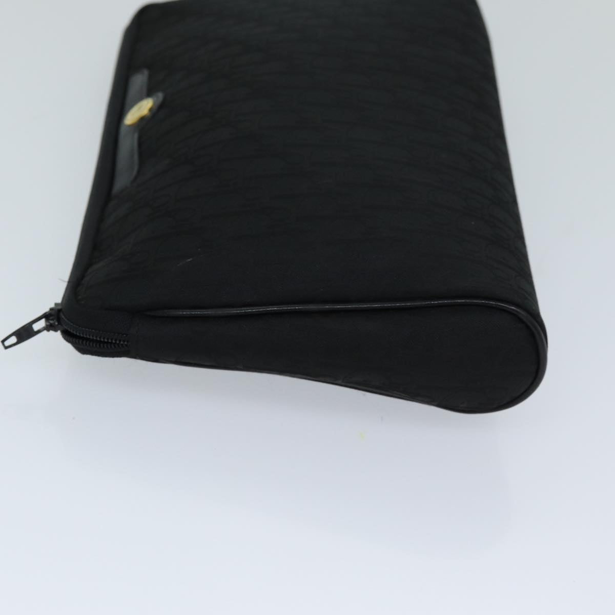 Christian Dior Trotter Canvas Clutch Bag Black Auth ep4442