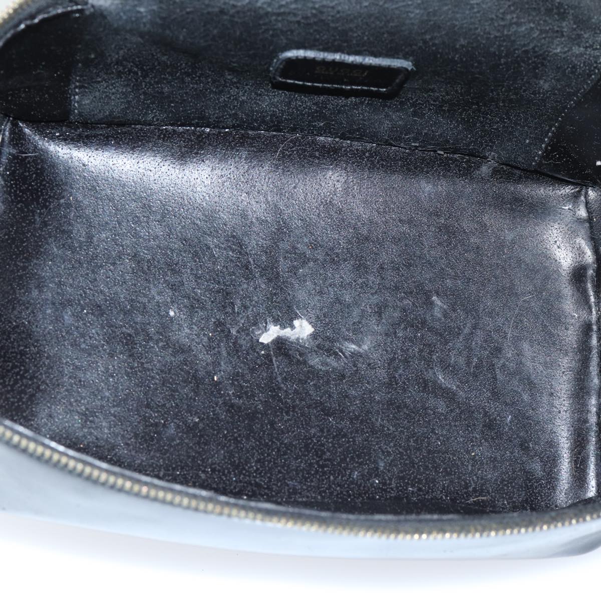 GUCCI Vanity Cosmetic Pouch Patent leather Black 032 1705 0150 Auth ep4445