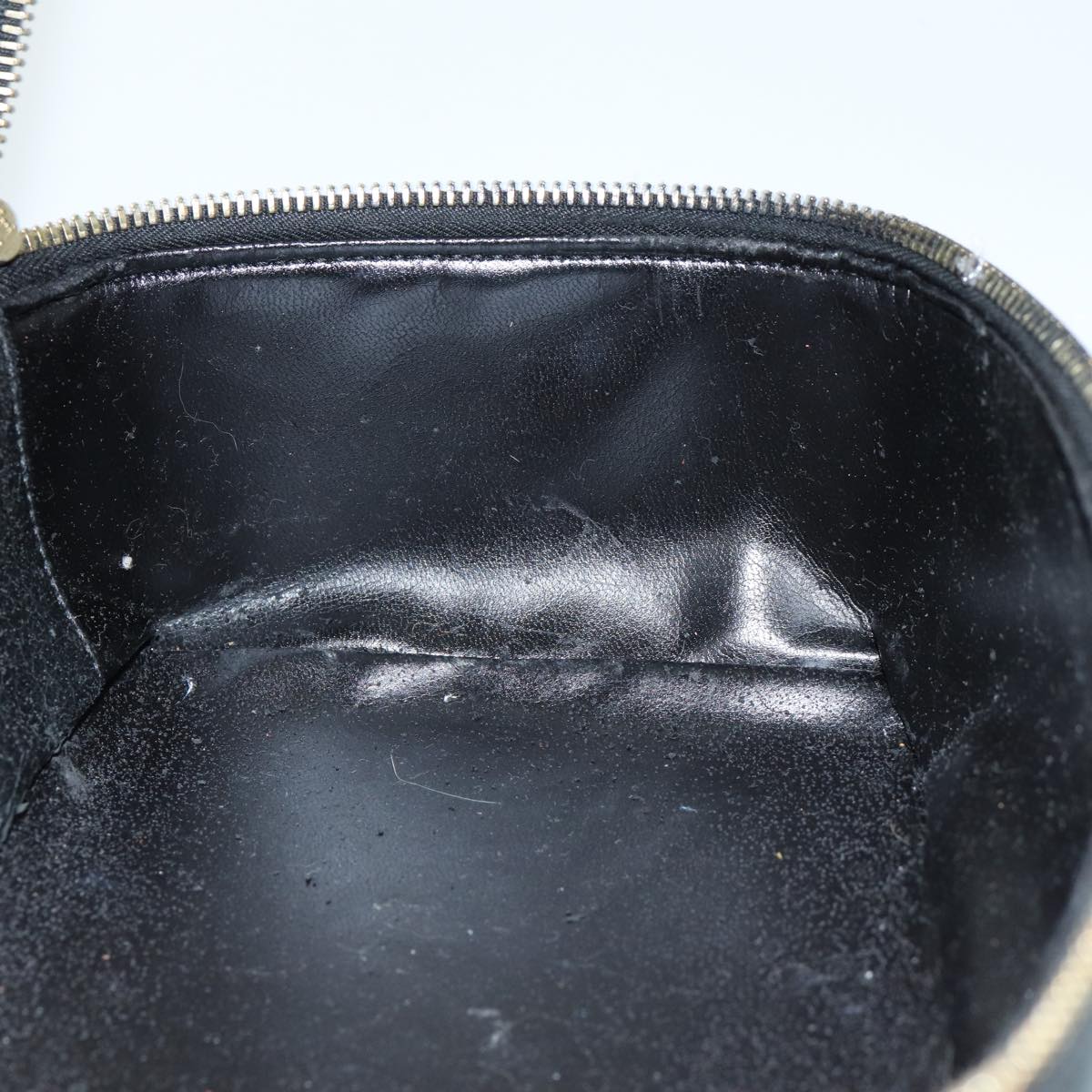 GUCCI Vanity Cosmetic Pouch Patent leather Black 032 1705 0150 Auth ep4445