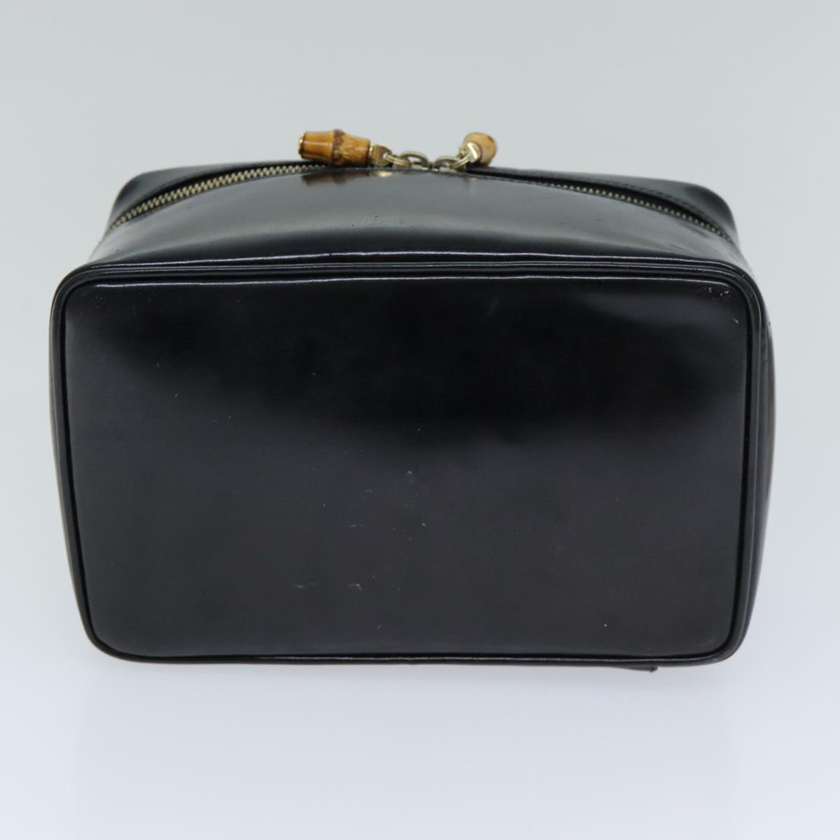 GUCCI Vanity Cosmetic Pouch Patent leather Black 032 1705 0150 Auth ep4445