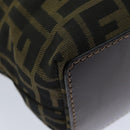 FENDI Zucca Canvas Hand Bag Black Brown Auth ep4447-16
