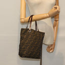 FENDI Zucca Canvas Hand Bag Black Brown Auth ep4447-19