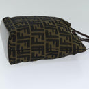FENDI Zucca Canvas Hand Bag Black Brown Auth ep4447-3