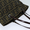 FENDI Zucca Canvas Hand Bag Black Brown Auth ep4447-6