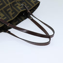 FENDI Zucca Canvas Hand Bag Black Brown Auth ep4447-7