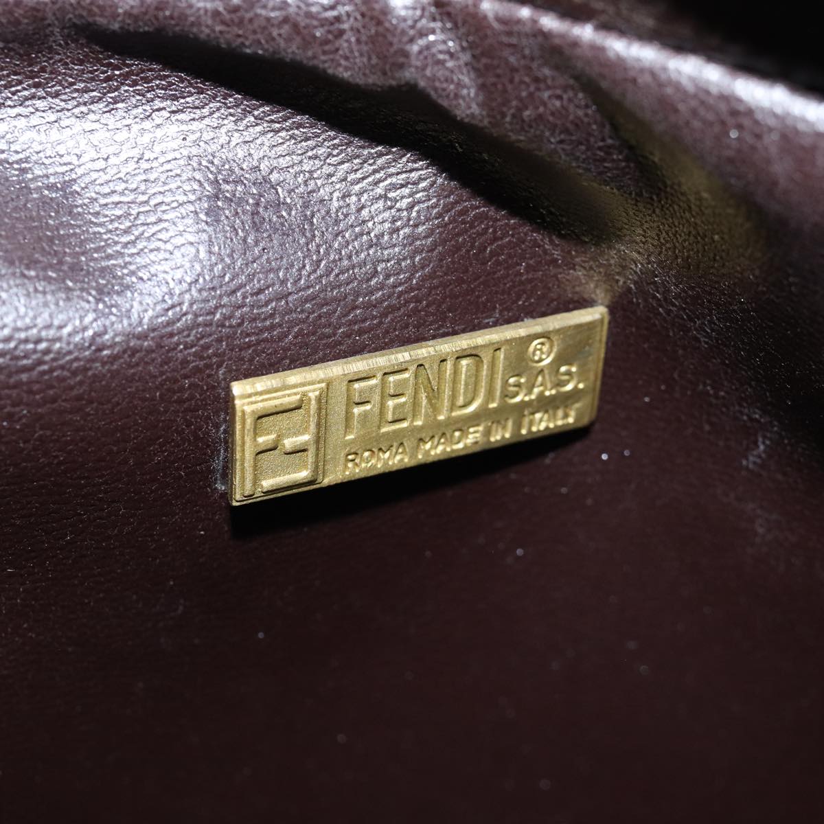 FENDI Zucchino Canvas Shoulder Bag Vintage Beige Auth ep4463