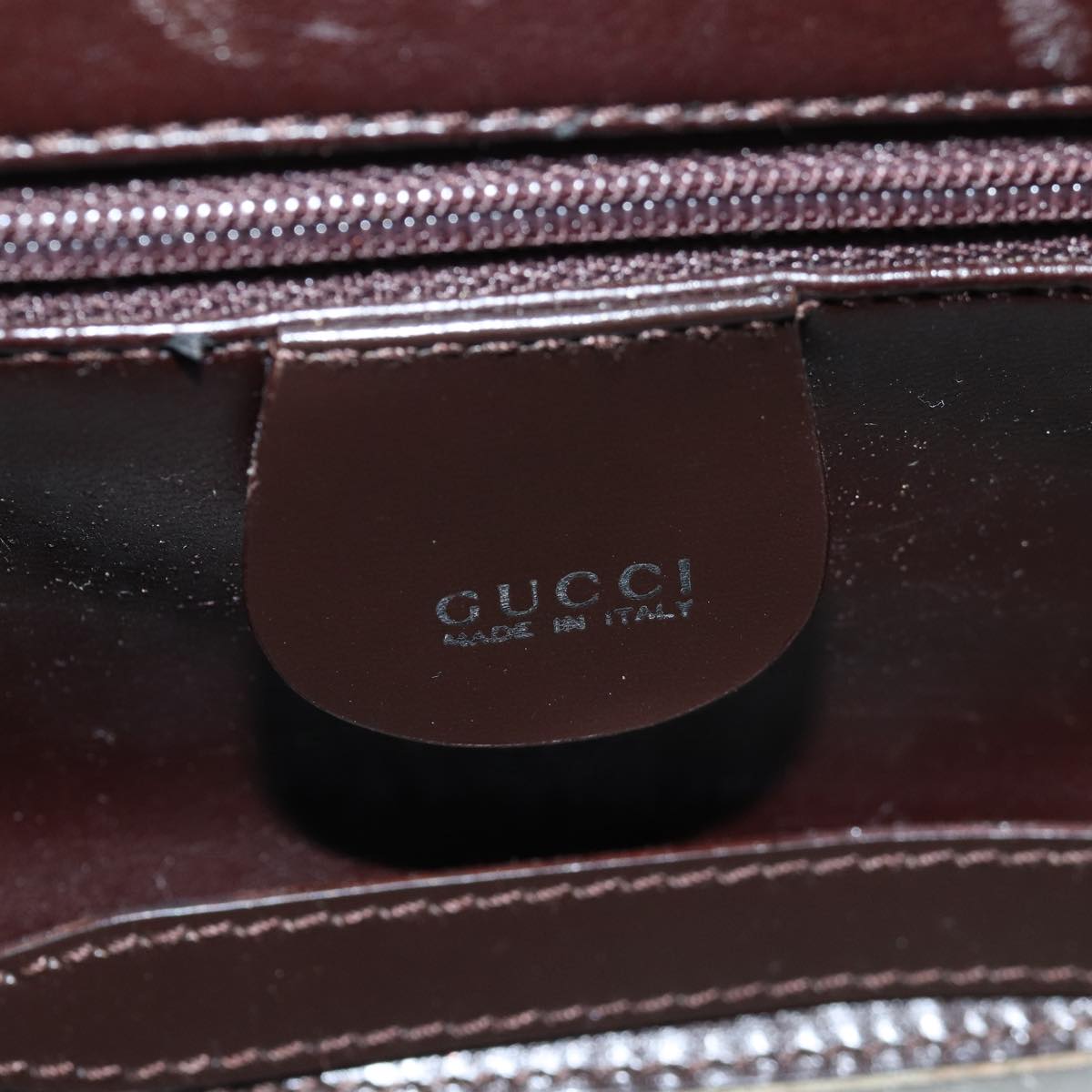 GUCCI Bamboo Vanity Cosmetic Pouch Patent Brown 013 2122 2490 Auth ep4474