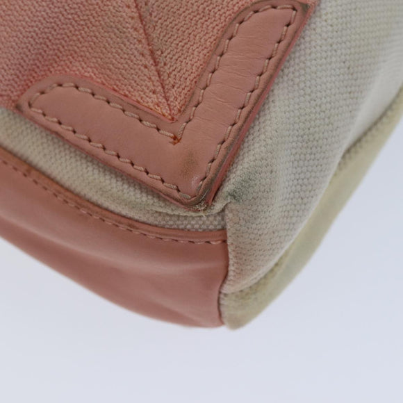 BALENCIAGA Navy Cabas XS Hand Bag Canvas Pink Auth ep4480