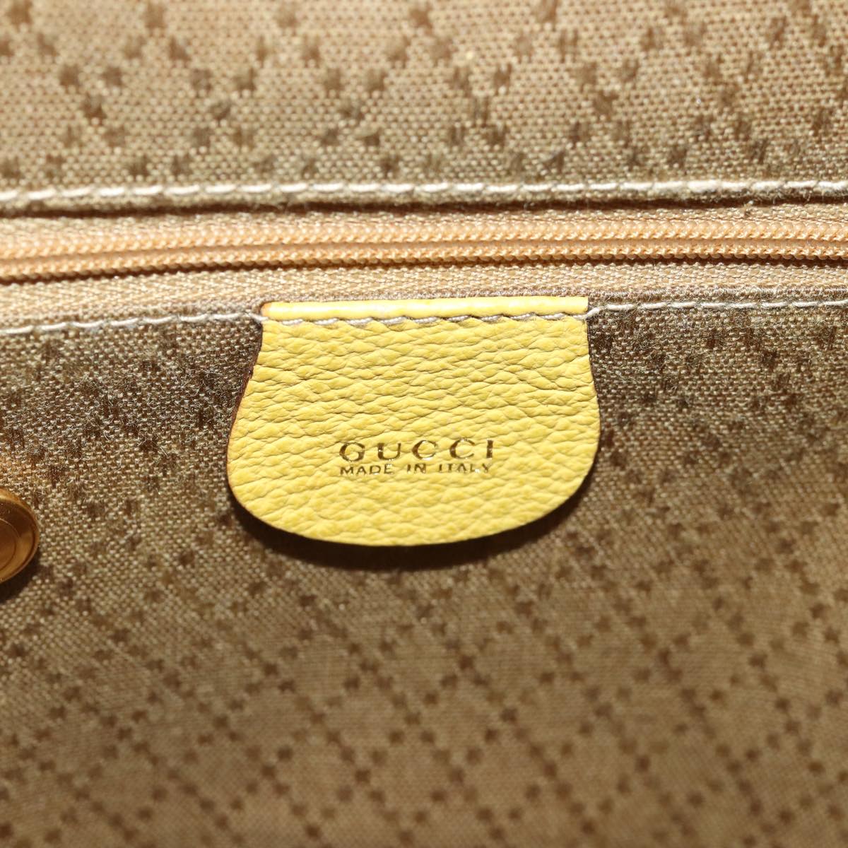 GUCCI Bamboo Hand Bag Suede Yellow 003 1705 0030 Auth ep4483