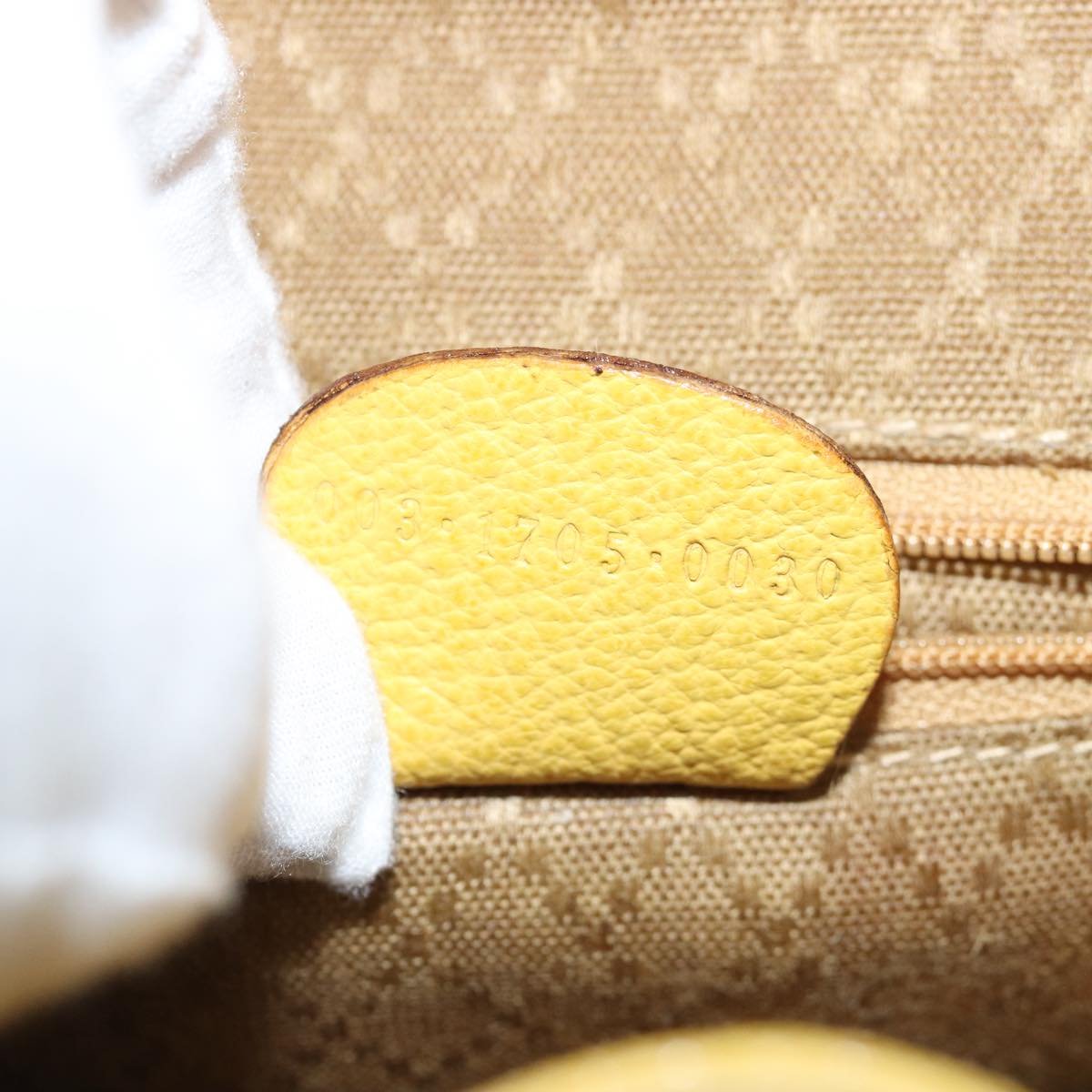 GUCCI Bamboo Hand Bag Suede Yellow 003 1705 0030 Auth ep4483