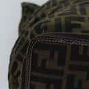 FENDI Zucca Canvas Tote Bag Black Brown Auth ep4488-14