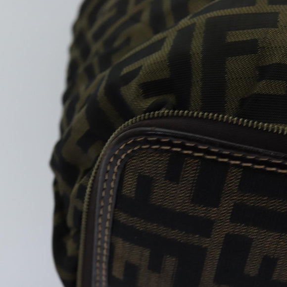 FENDI Zucca Canvas Tote Bag Black Brown Auth ep4488