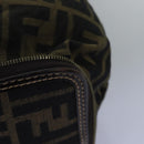 FENDI Zucca Canvas Tote Bag Black Brown Auth ep4488-9