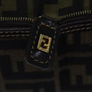 FENDI Zucca Canvas Tote Bag Black Brown Auth ep4488-10