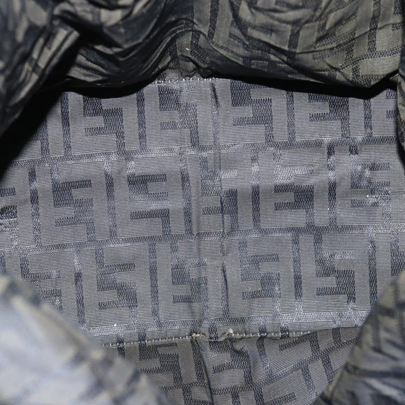 FENDI Zucca Canvas Tote Bag Black Brown Auth ep4488