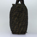 FENDI Zucca Canvas Tote Bag Black Brown Auth ep4488-3
