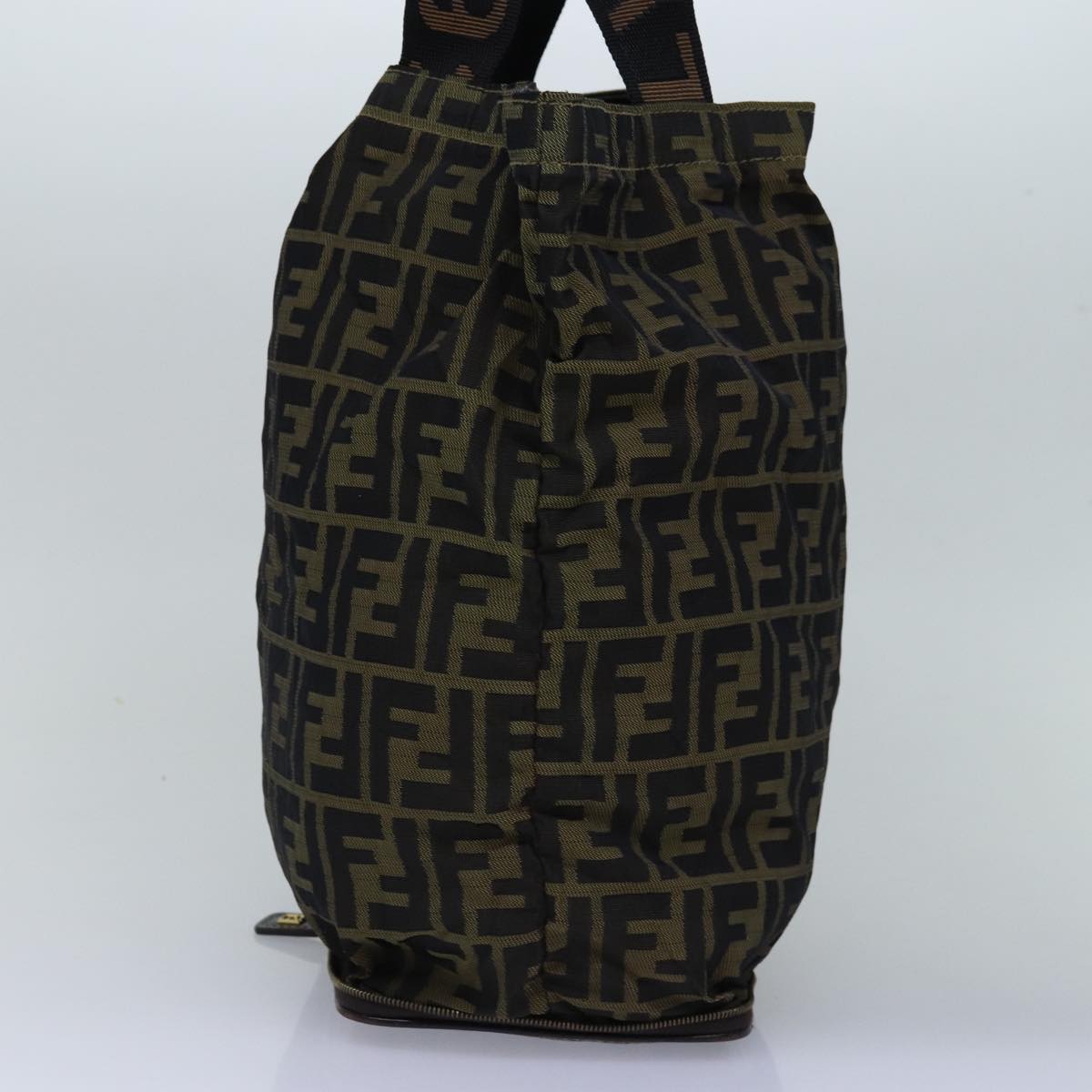 FENDI Zucca Canvas Tote Bag Black Brown Auth ep4488