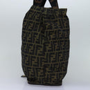 FENDI Zucca Canvas Tote Bag Black Brown Auth ep4488-4