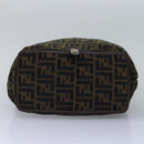 FENDI Zucca Canvas Tote Bag Black Brown Auth ep4488-5