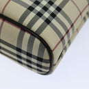 BURBERRY Nova Check Hand Bag Canvas Beige Auth ep4500-9