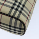 BURBERRY Nova Check Hand Bag Canvas Beige Auth ep4500-15