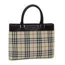 BURBERRY Nova Check Hand Bag Canvas Beige Auth ep4500-1