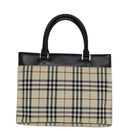 BURBERRY Nova Check Hand Bag Canvas Beige Auth ep4500-2